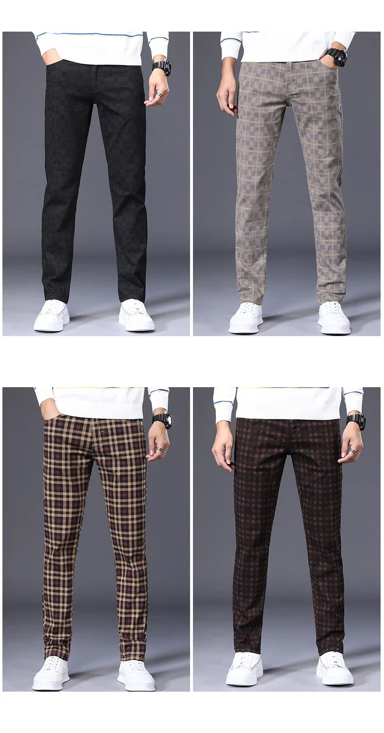 Pantalon Tweed Homme Gentleman - Effet Carreaux 98% Coton - Image 6