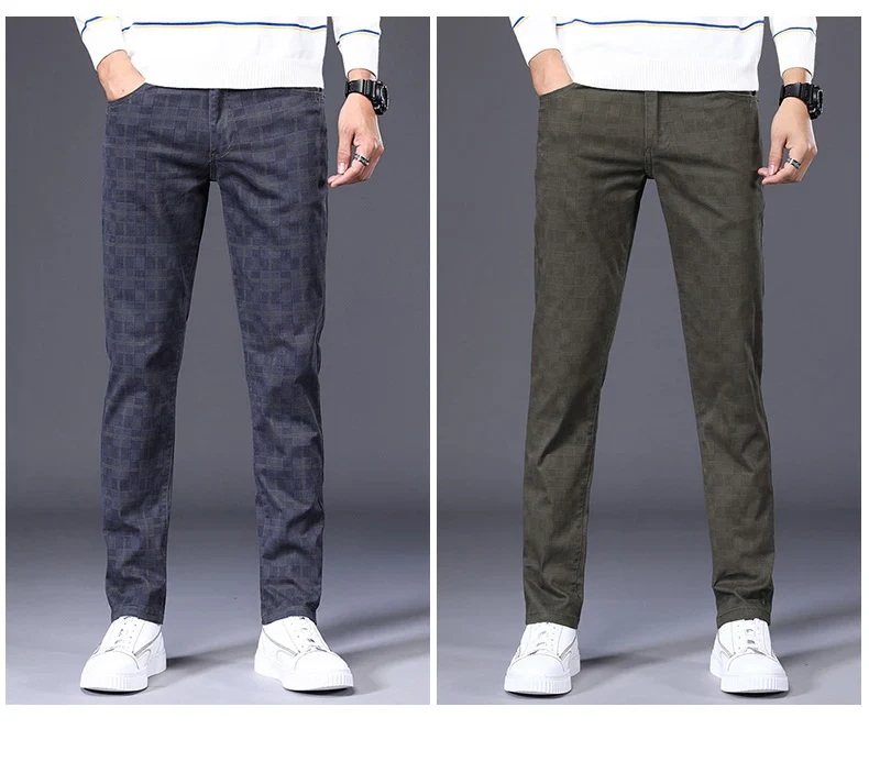 Pantalon Tweed Homme Gentleman - Effet Carreaux 98% Coton - Image 7