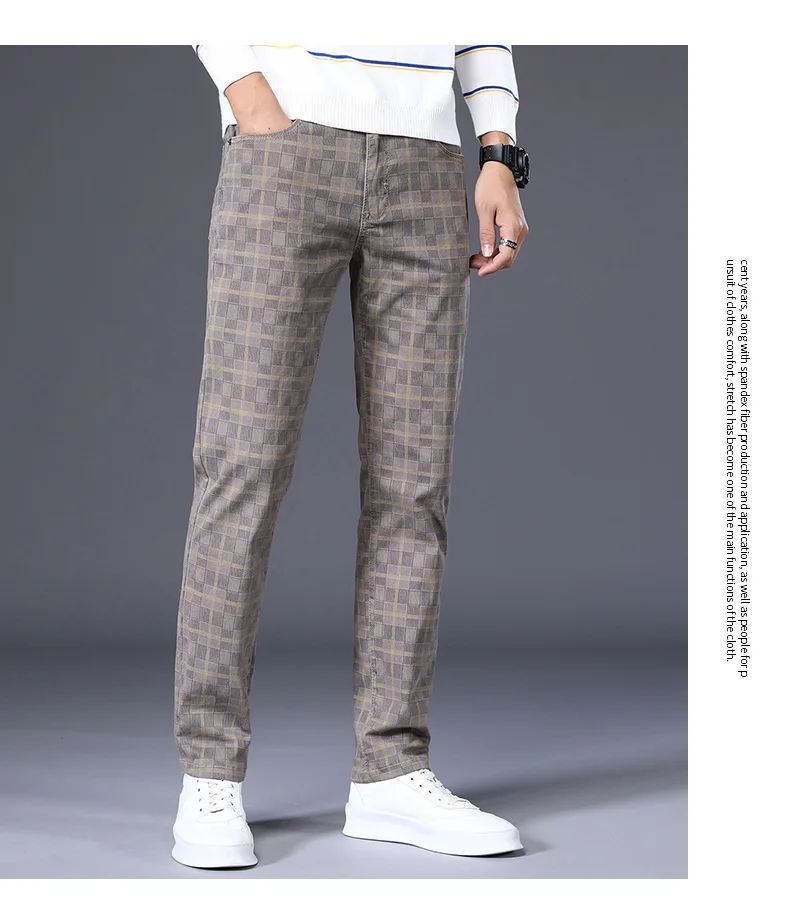Pantalon Tweed Homme Gentleman - Effet Carreaux 98% Coton - Image 9