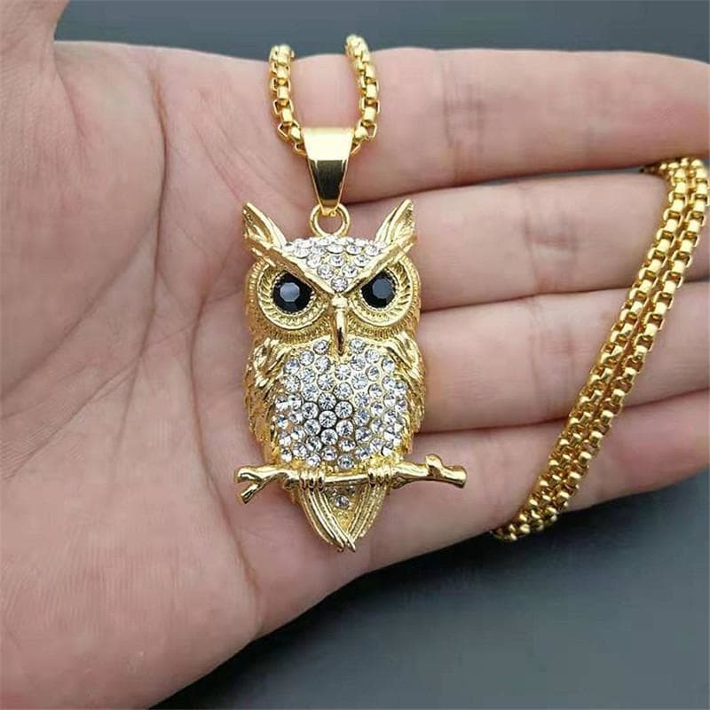 Pendentif Hibou Doré Steampunk - Image 2