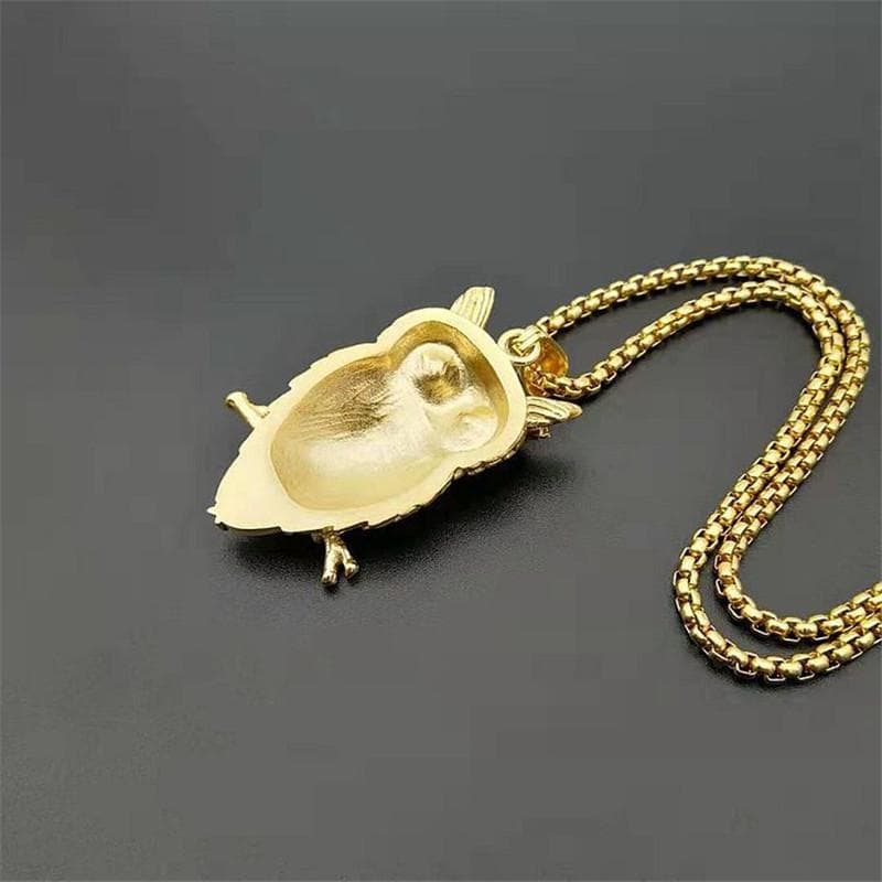 Pendentif Hibou Doré Steampunk - Image 4