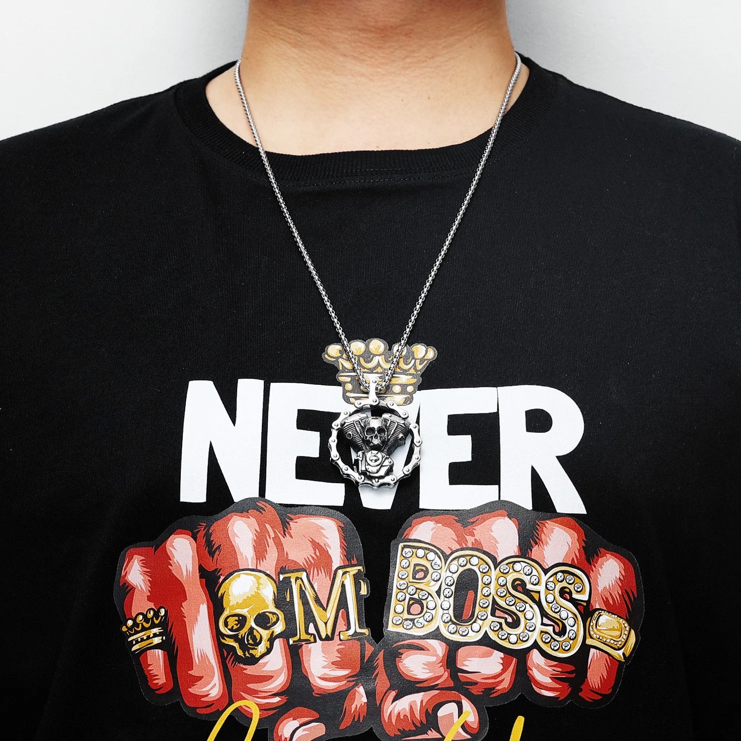 Pendentif Homme Biker — Engrenage en Acier Inoxydable 316L - Image 6