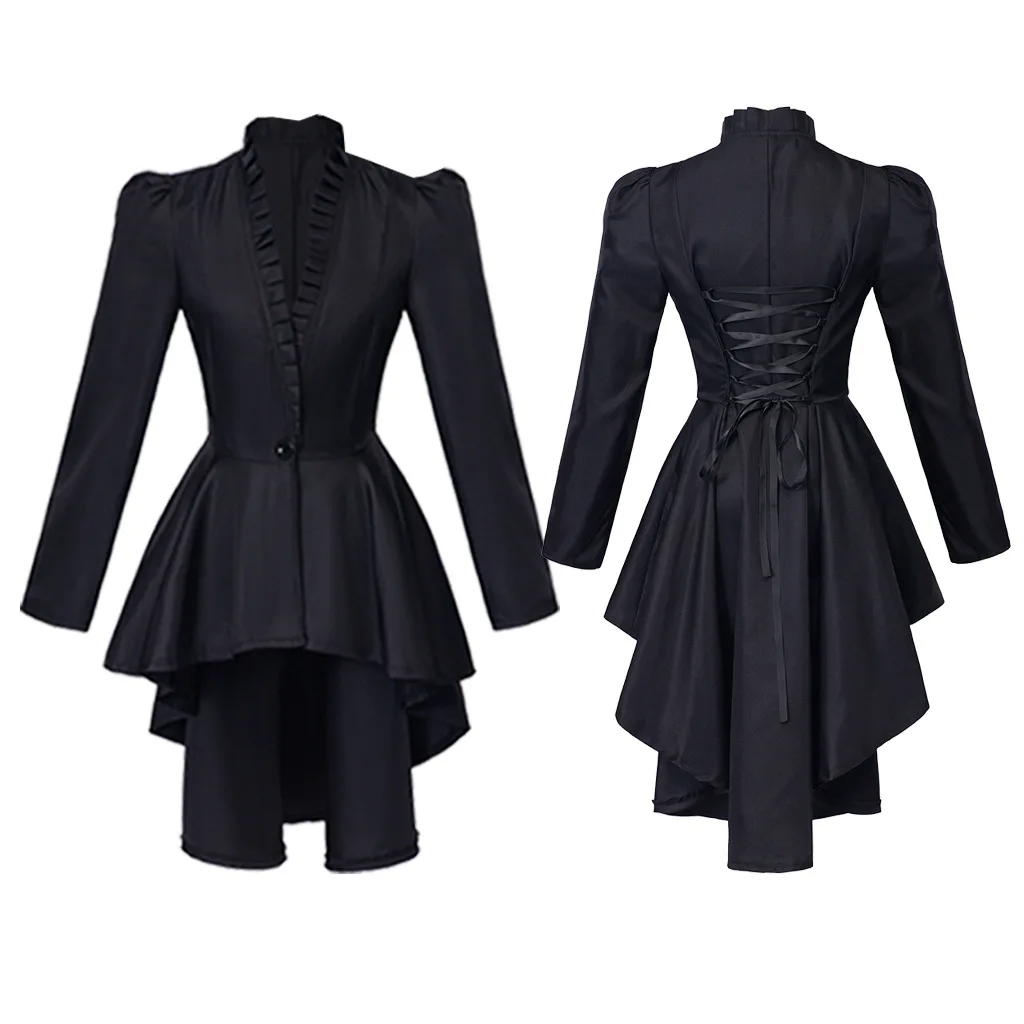 Redingote Femme à Queue de Pie - Manteau Victorien Long - Image 11