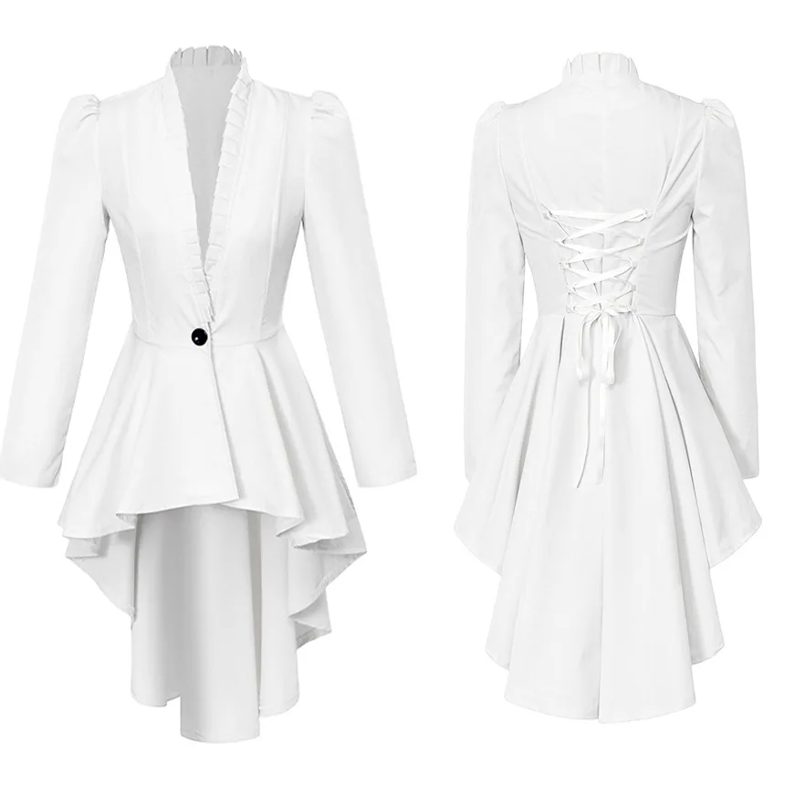 Redingote Femme à Queue de Pie - Manteau Victorien Long - Image 18