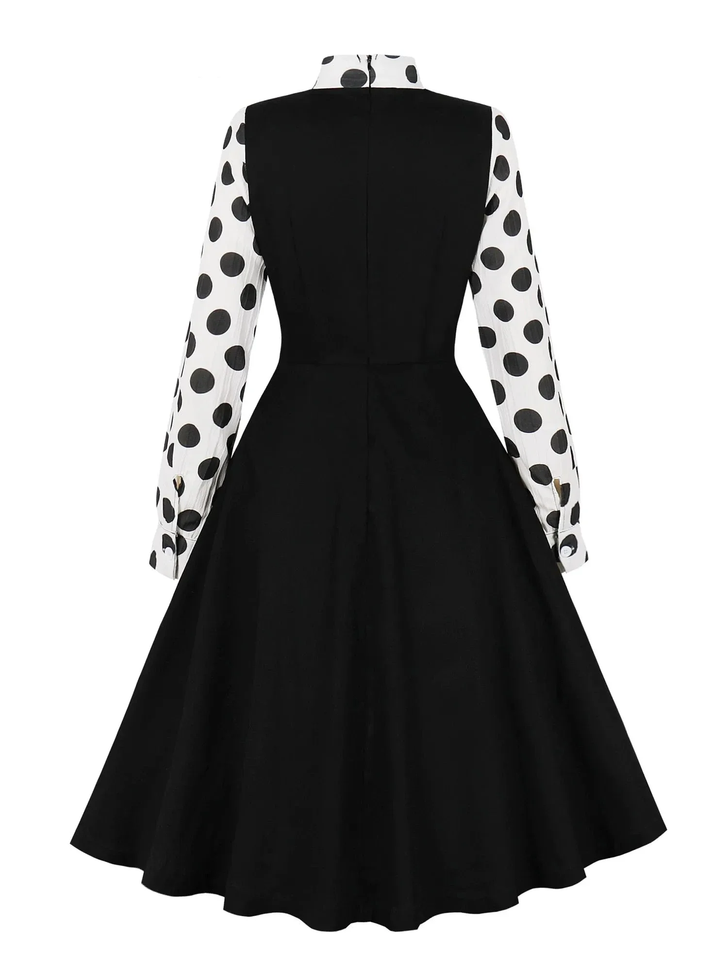 Robe Vintage à Pois Noirs et Blancs - Image 2