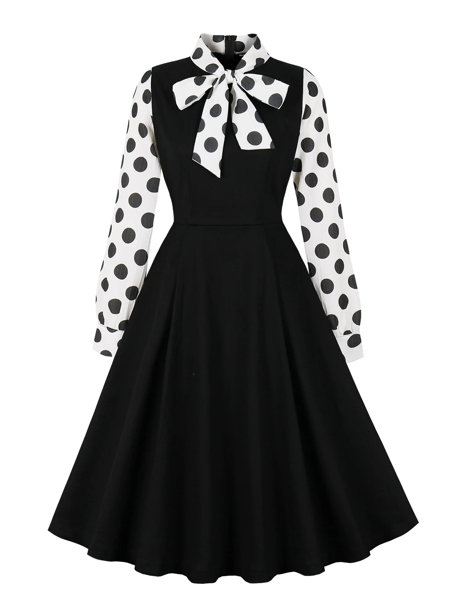 Robe Vintage à Pois Noirs et Blancs - Image 7