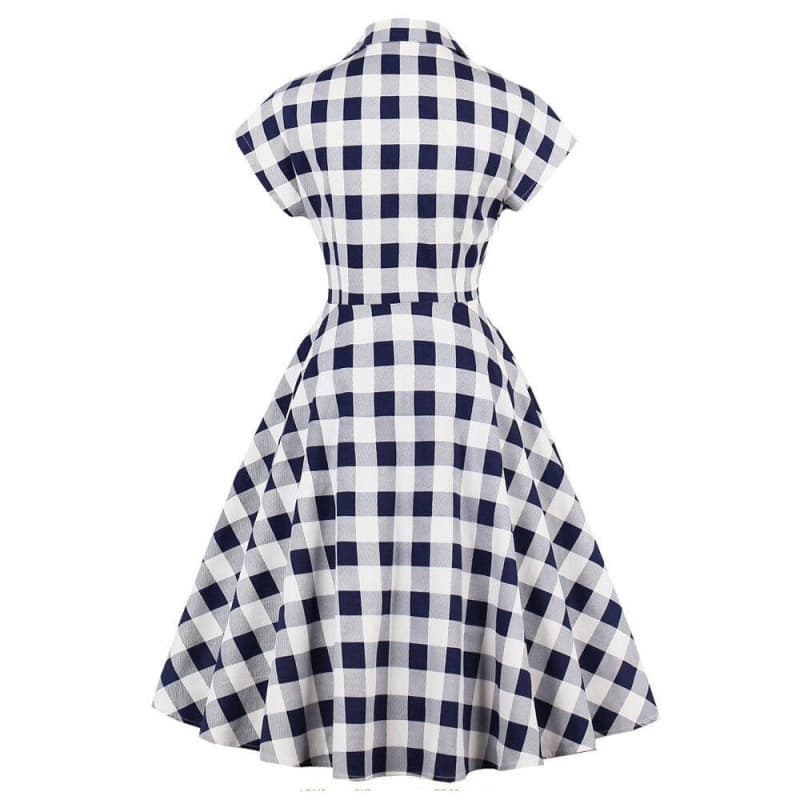 Robe Longue Bleue et Blanche — Damier Vintage - Image 3