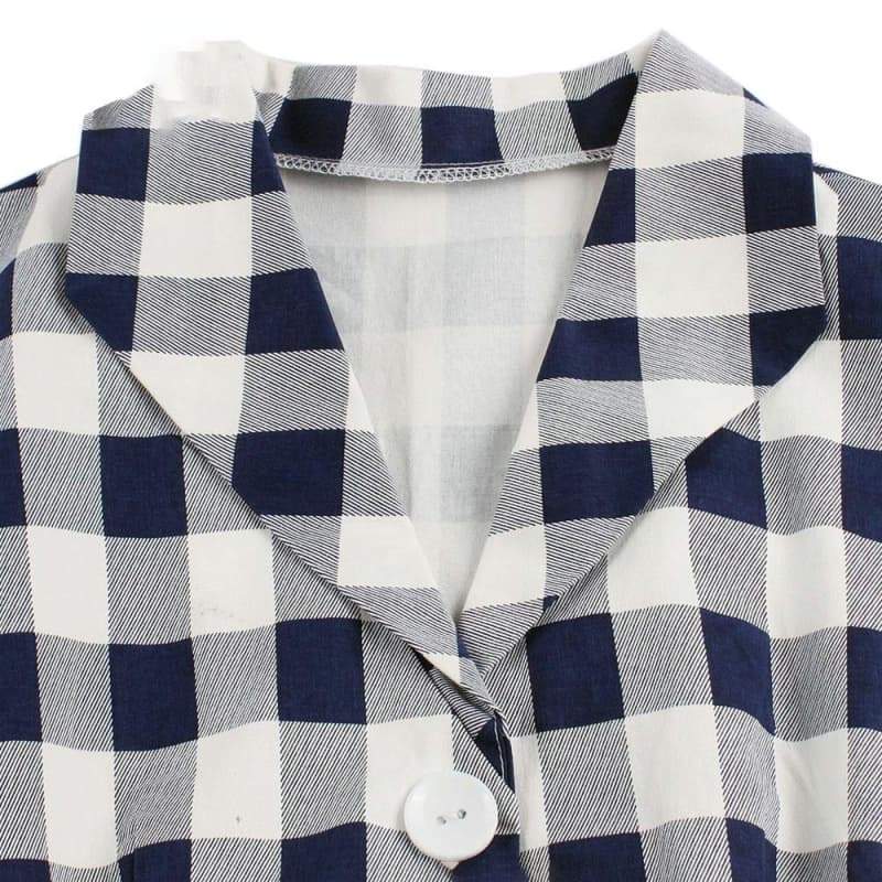 Robe Longue Bleue et Blanche — Damier Vintage - Image 7