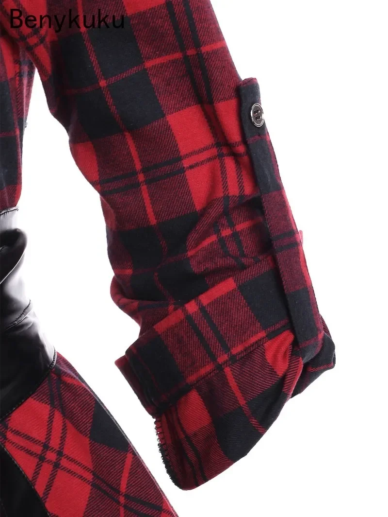 Robe Chemise en Tartan — ourlet mouchoir, esprit grunge goth - Image 5