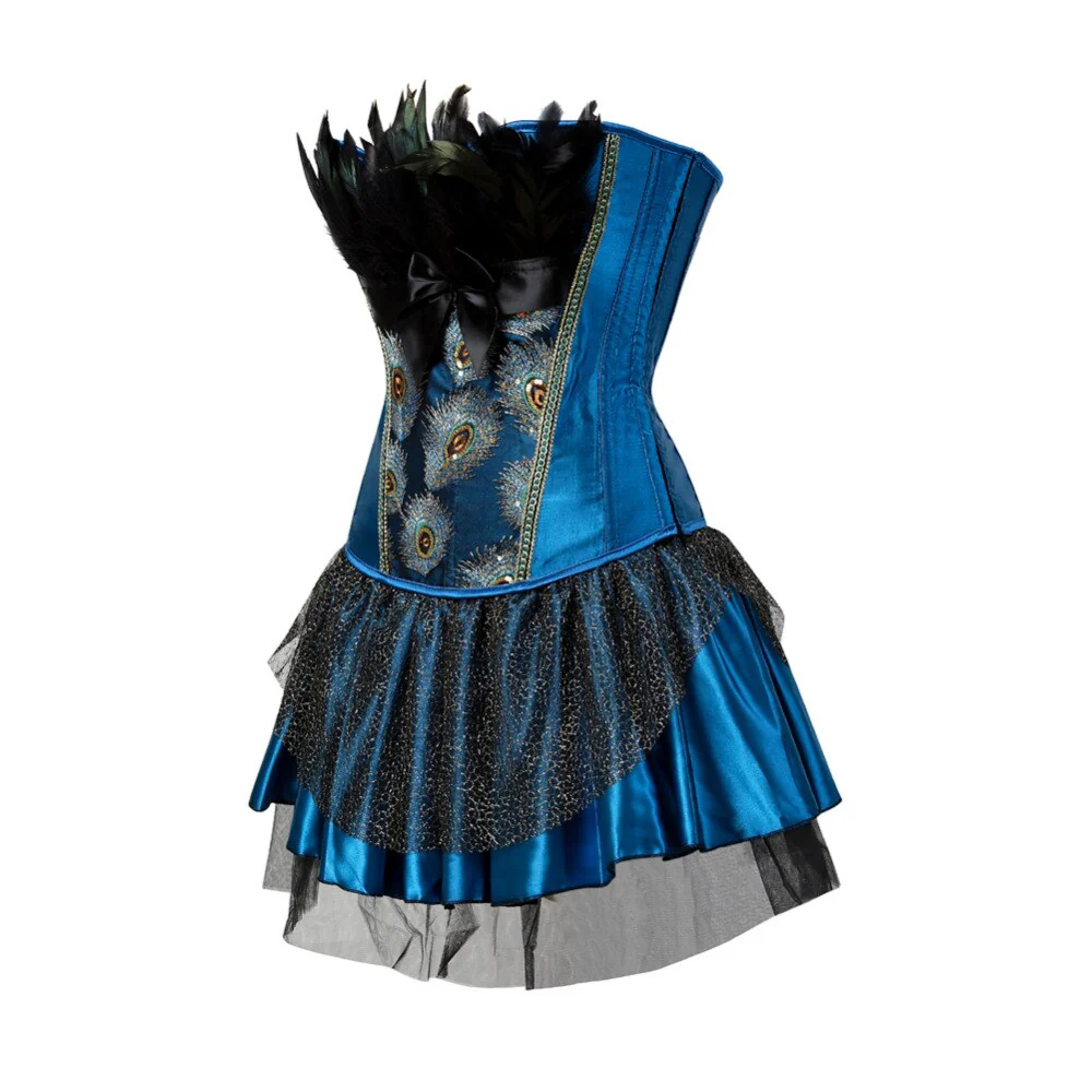 Robe de Soirée Corset — Paon Steampunk - Image 10