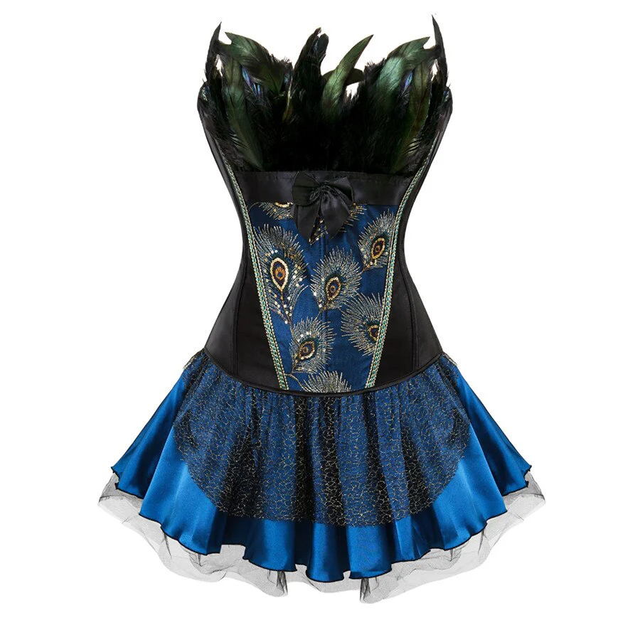 Robe de Soirée Corset — Paon Steampunk - Image 2