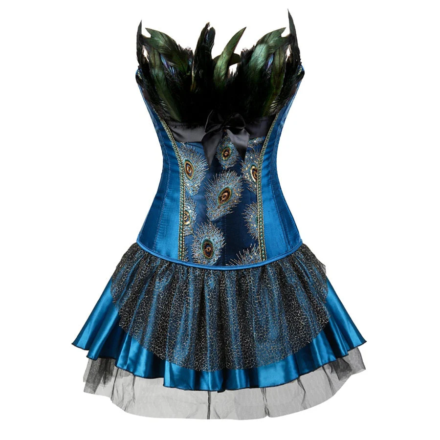 Robe de Soirée Corset — Paon Steampunk - Image 3