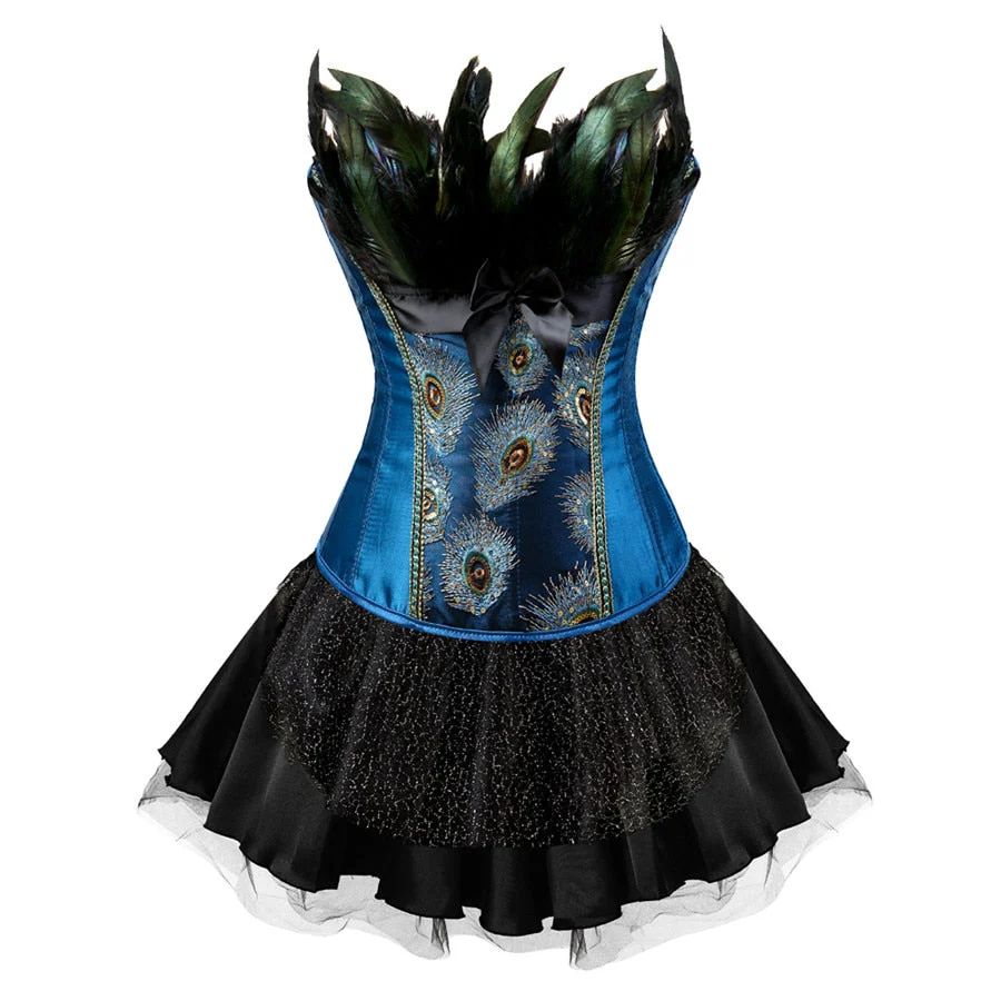 Robe de Soirée Corset — Paon Steampunk - Image 4