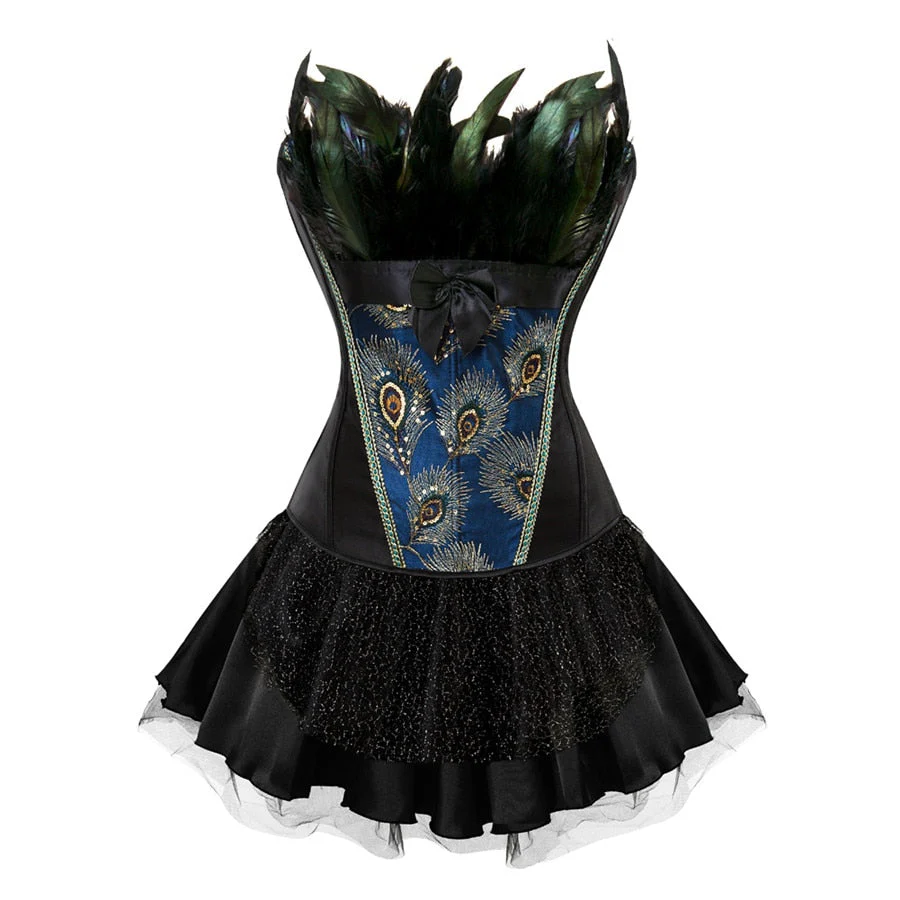 Robe de Soirée Corset — Paon Steampunk - Image 5
