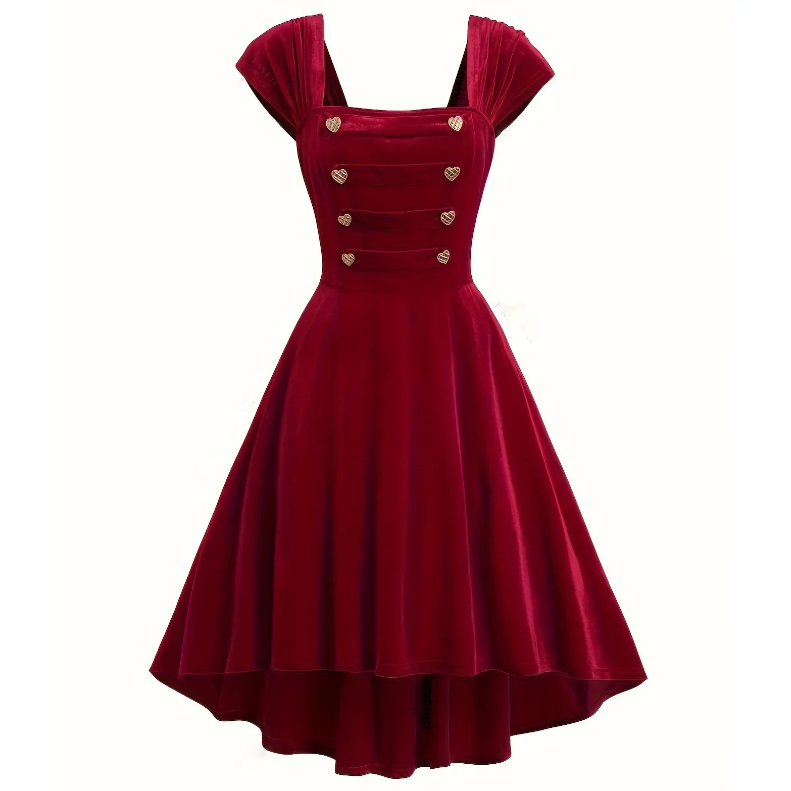 Robe en Velours Rouge Sans Manche — Élégance Intemporelle