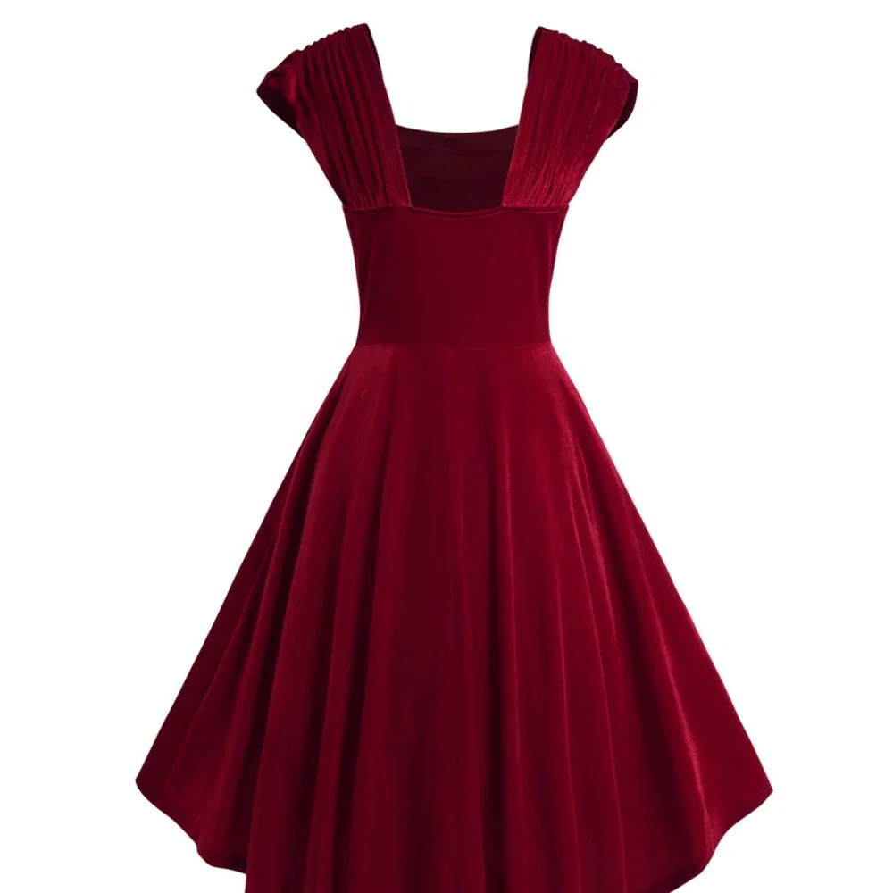Robe en Velours Rouge Sans Manche — Élégance Intemporelle - Image 6