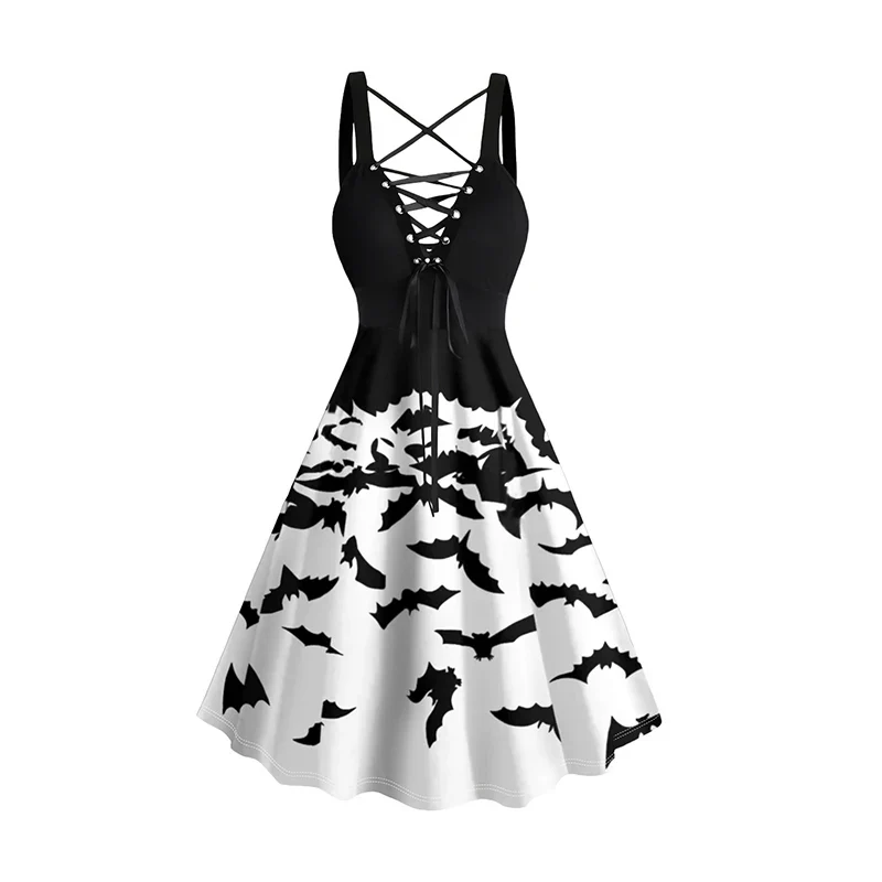 Robe Noir et Blanc — Imprimé Chauve-souris