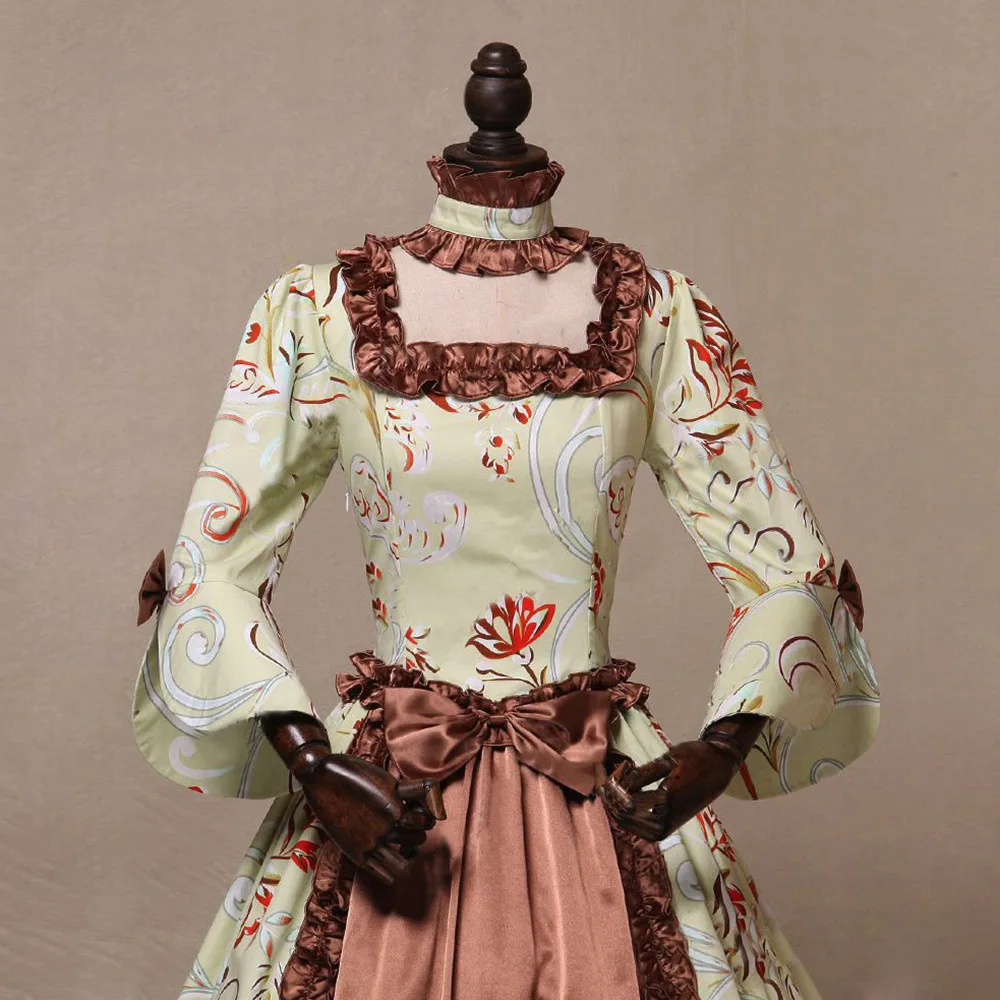Robe Victorienne Longue Marron - Image 2