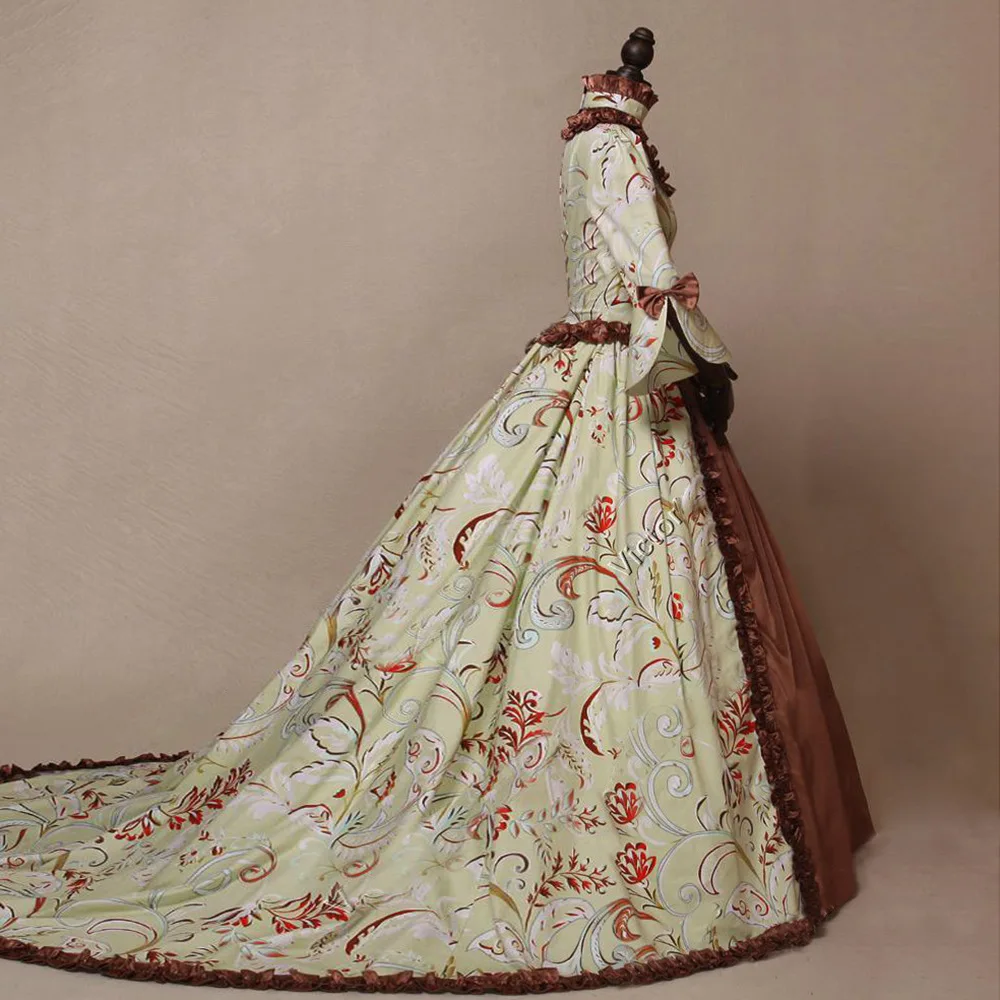 Robe Victorienne Longue Marron - Image 4