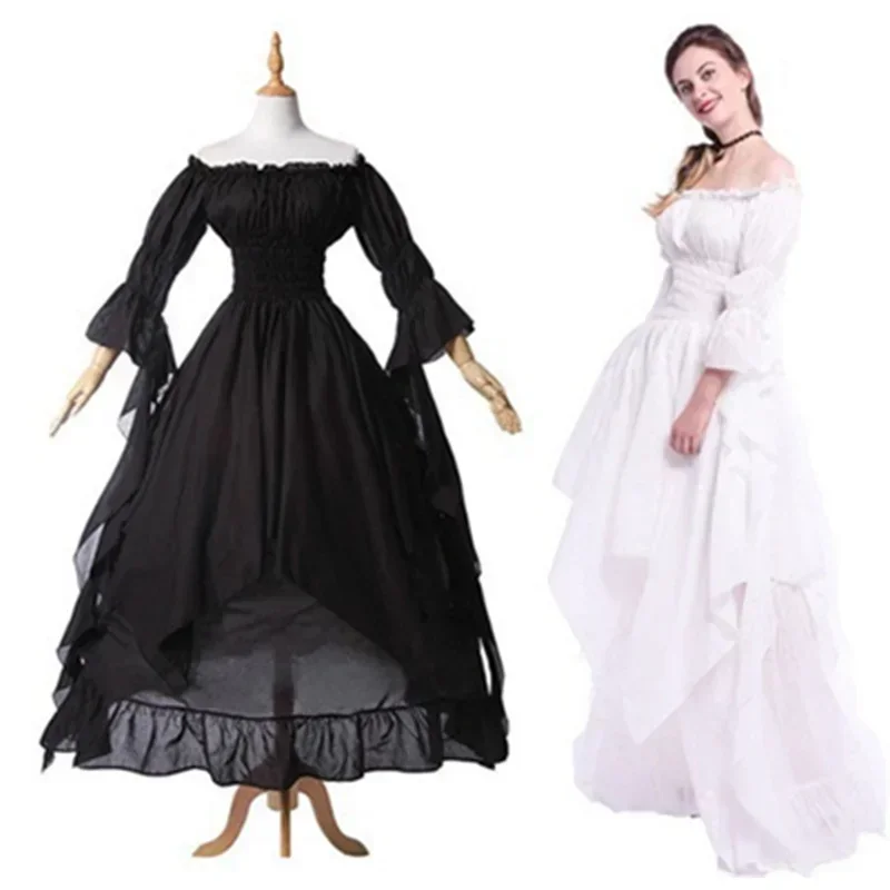 Robe Victorienne Médiévale — col bardot et manches papillon - Image 2