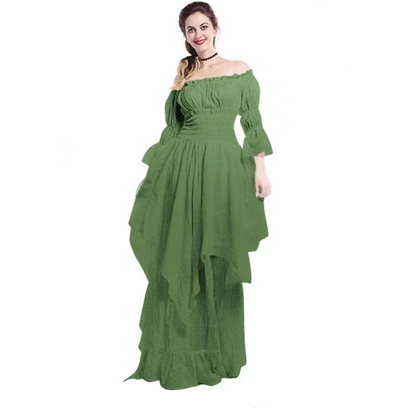 Robe Victorienne Médiévale — col bardot et manches papillon - Image 8