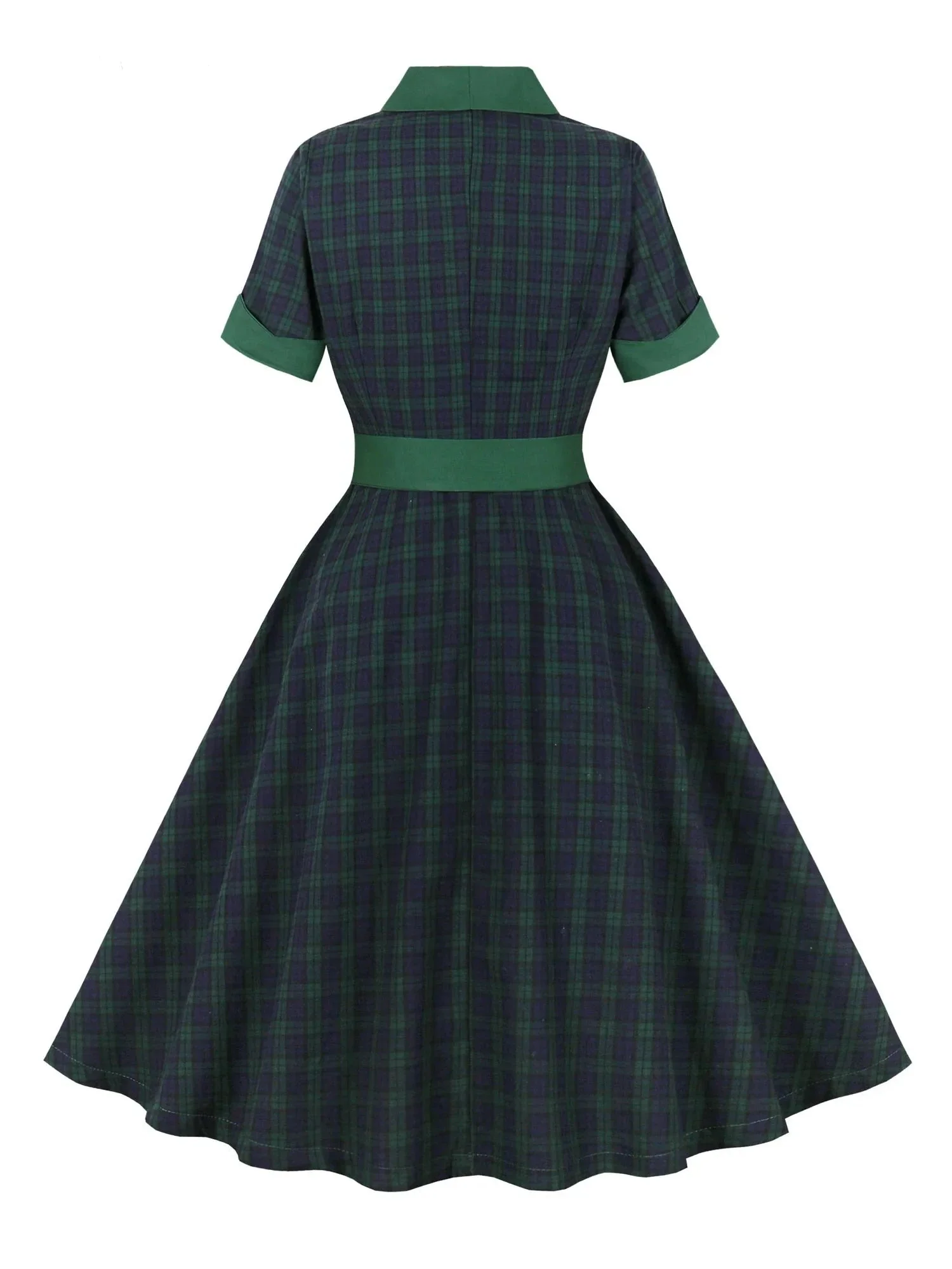 Robe Vintage Boutonnée à Carreaux — Élégance Rétro - Image 2