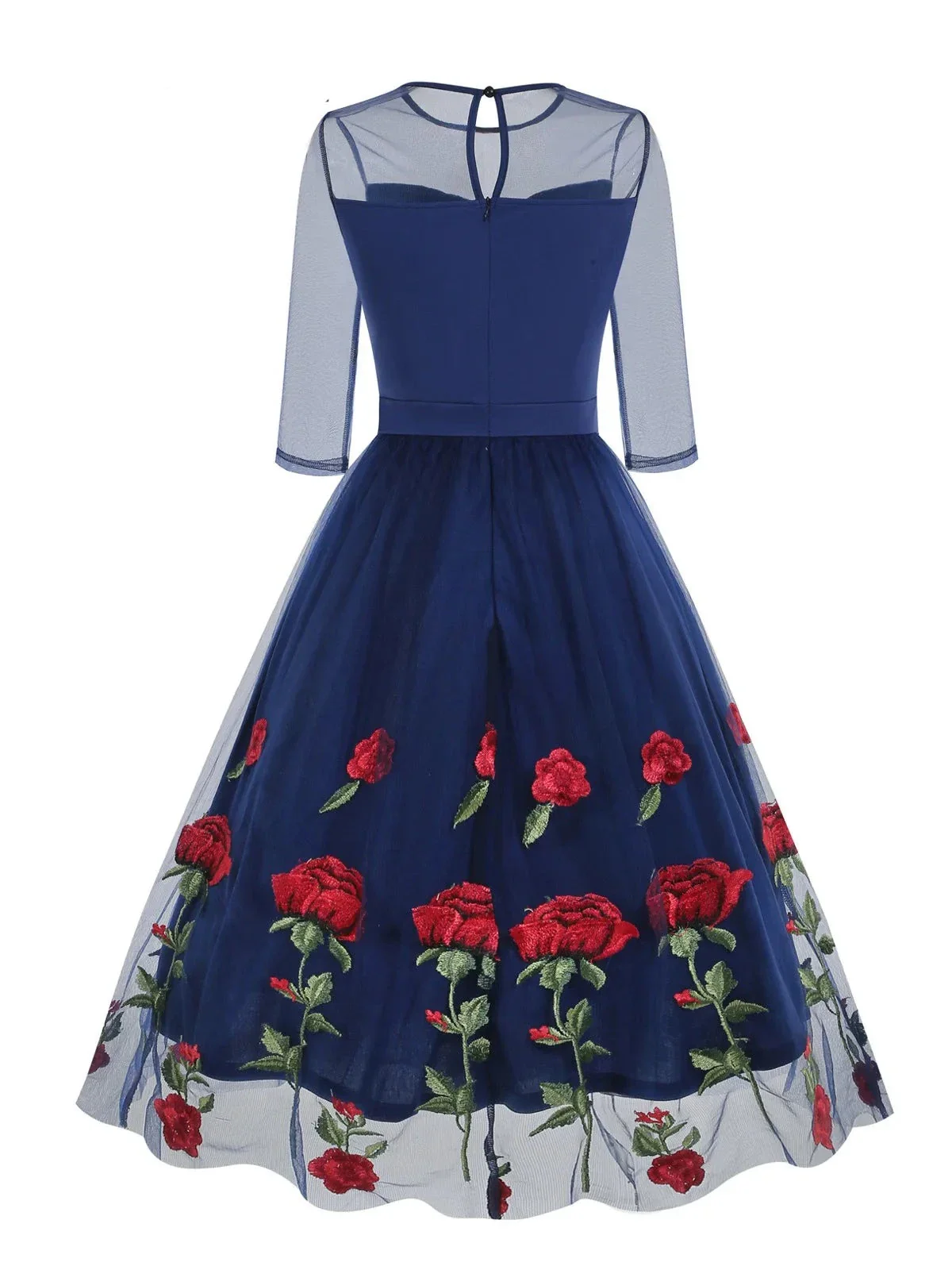 Robe Fleurie Vintage — Élégance Florale en Dentelle - Image 4