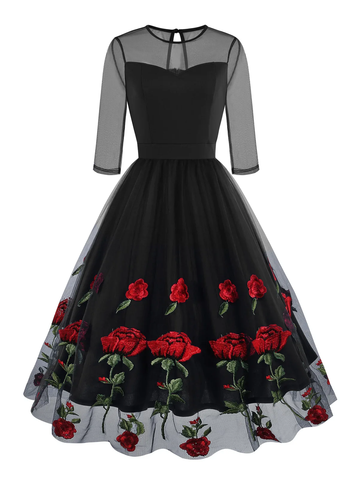 Robe Fleurie Vintage — Élégance Florale en Dentelle - Image 7