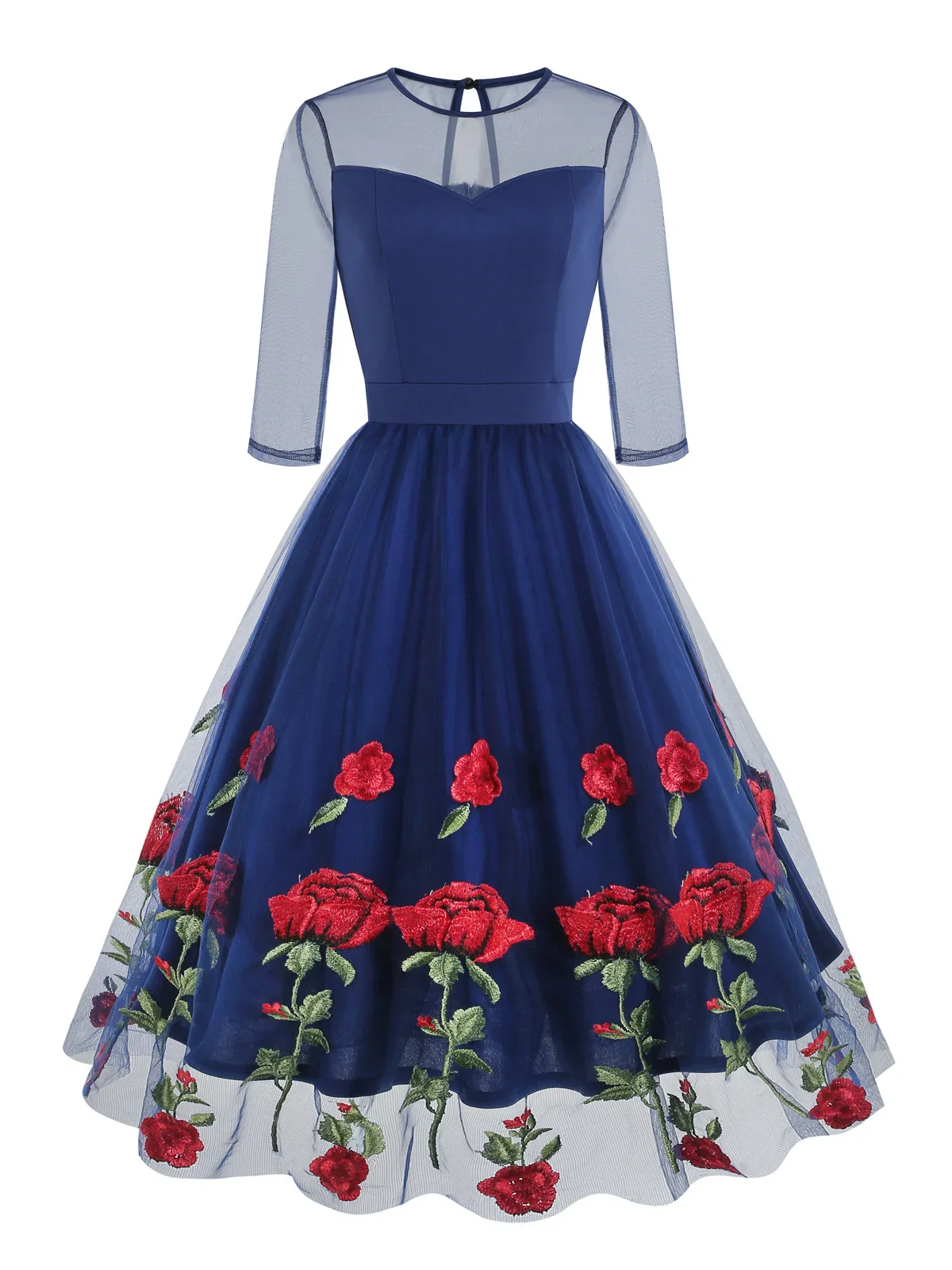 Robe Fleurie Vintage — Élégance Florale en Dentelle - Image 8