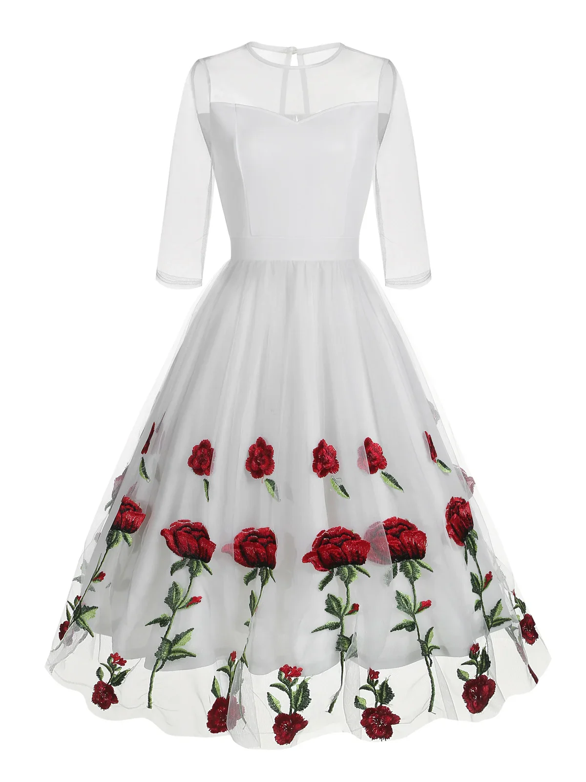 Robe Fleurie Vintage — Élégance Florale en Dentelle - Image 9