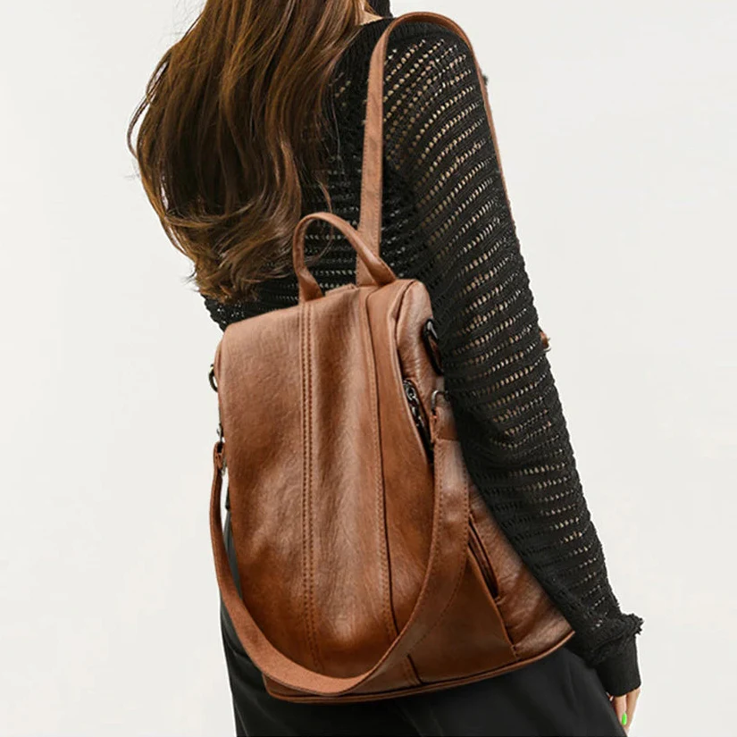 Sac a Dos en Cuir Femme — Vintage Style - Image 3
