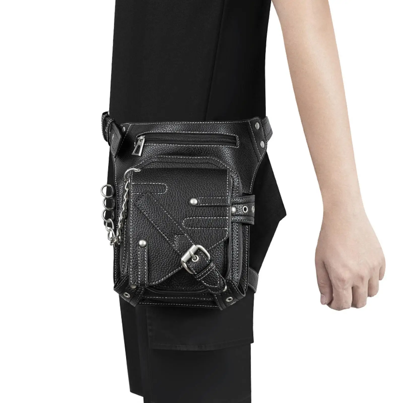 Sac de Cuisse Moto Steampunk - Noir - Image 2