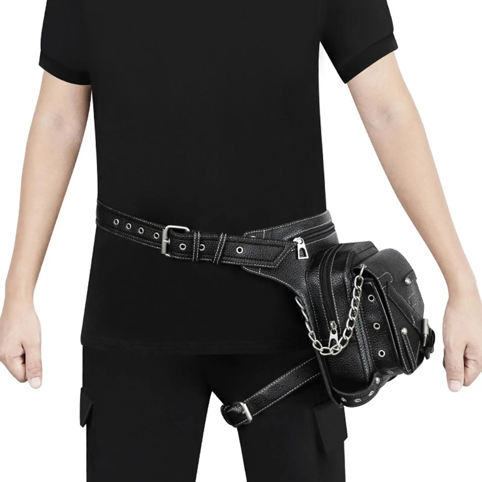Sac de Cuisse Moto Steampunk - Noir - Image 3