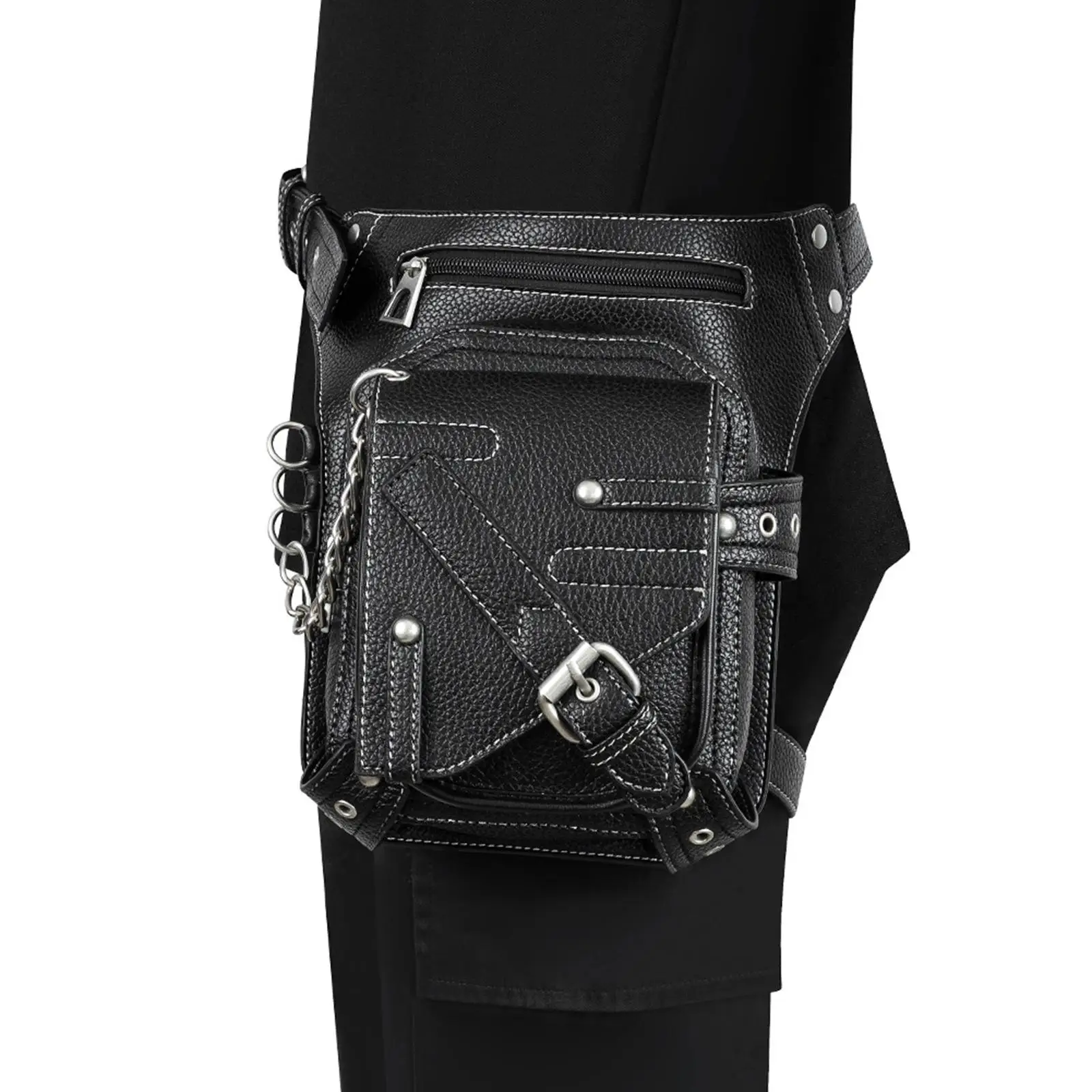 Sac de Cuisse Moto Steampunk - Noir - Image 4