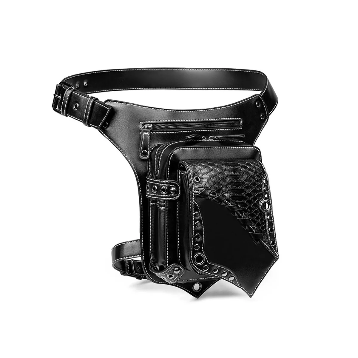 Sac de Jambe Homme Punk - Pochette Moto - Image 8