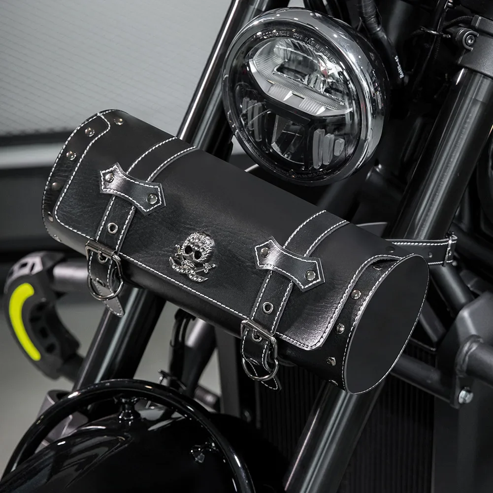 Sacoche Moto Steampunk - Rouleau Cuir et Engrenages - Image 11
