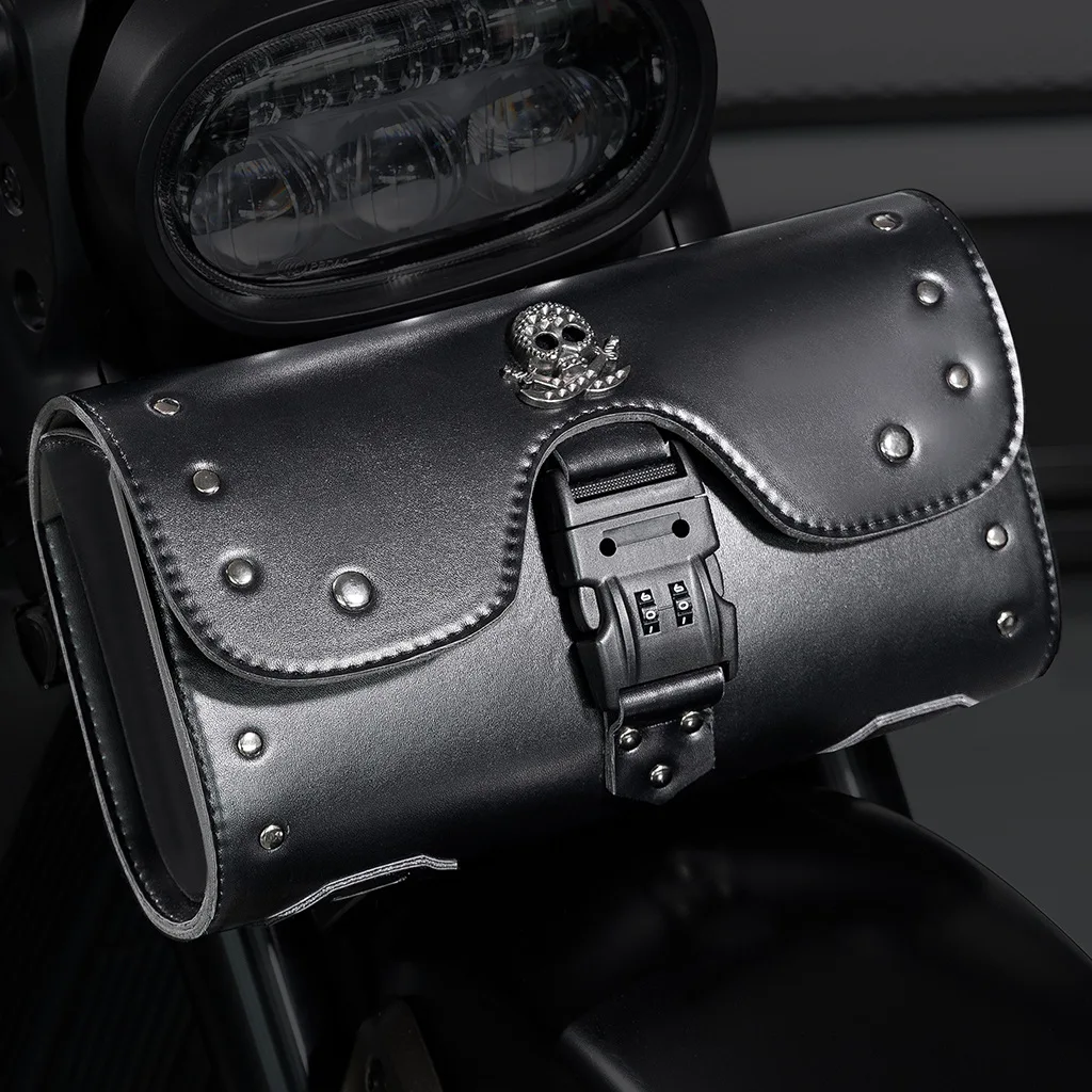 Sacoche Moto Steampunk - Rouleau Cuir et Engrenages - Image 12