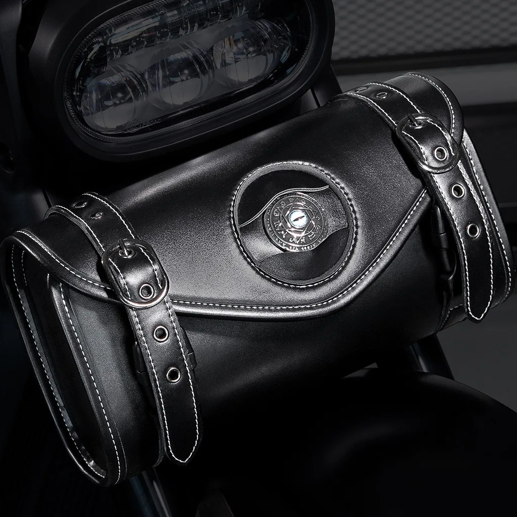 Sacoche Moto Steampunk - Rouleau Cuir et Engrenages - Image 14