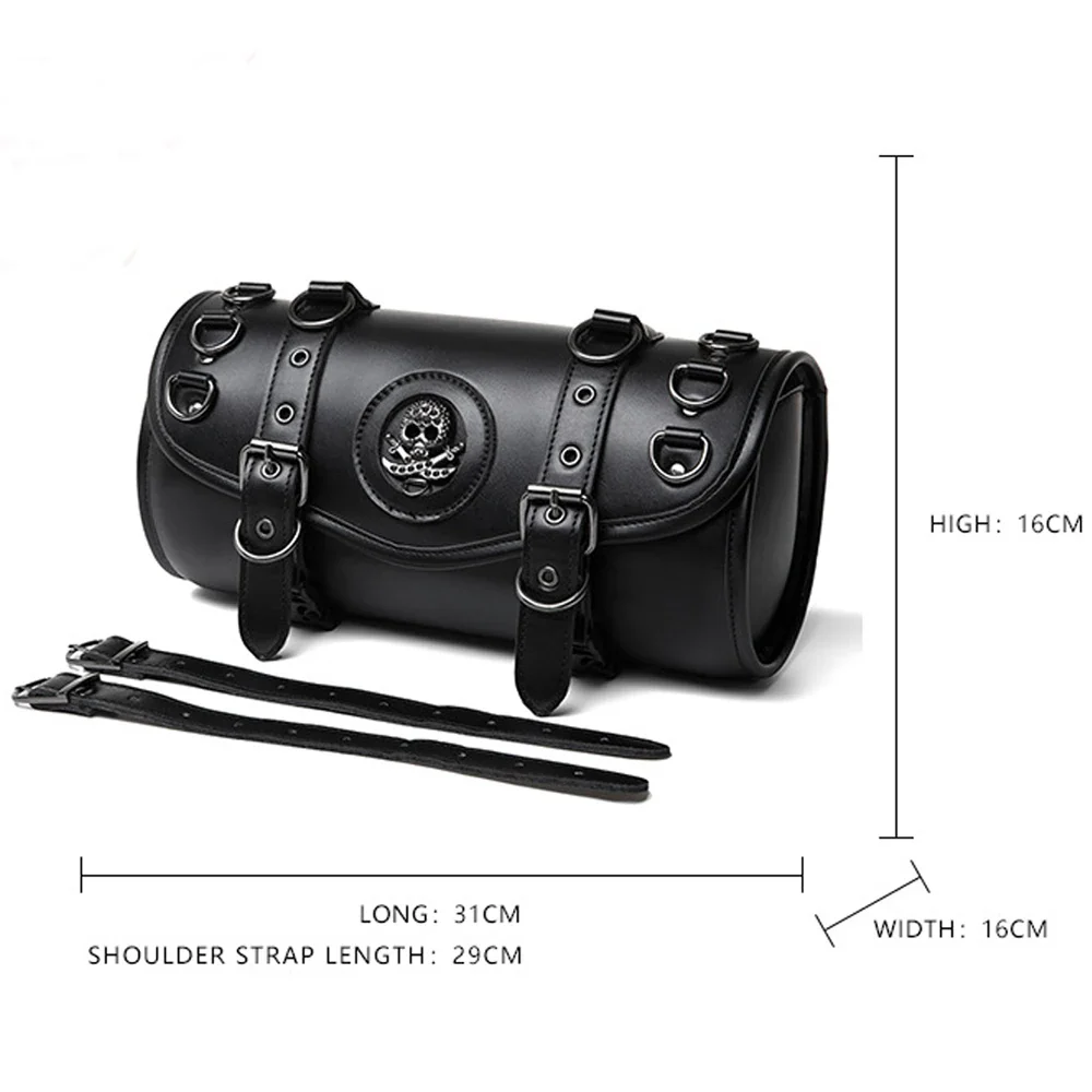Sacoche Moto Steampunk - Rouleau Cuir et Engrenages - Image 2