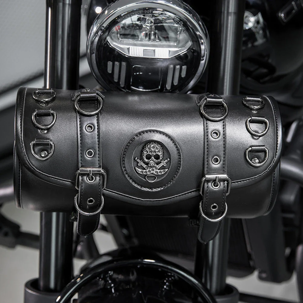 Sacoche Moto Steampunk - Rouleau Cuir et Engrenages - Image 8