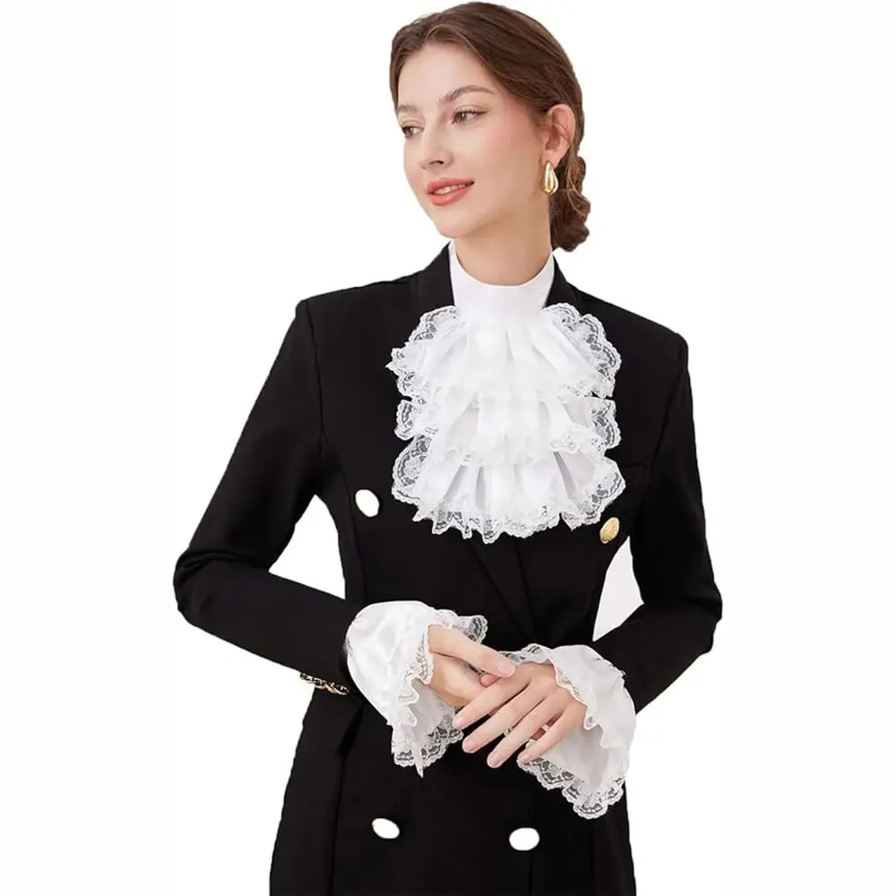 Set Jabot Victorien Femme - Col et Poignets Détachables - Image 14
