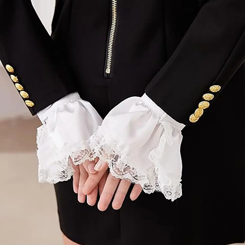 Set Jabot Victorien Femme - Col et Poignets Détachables - Image 3