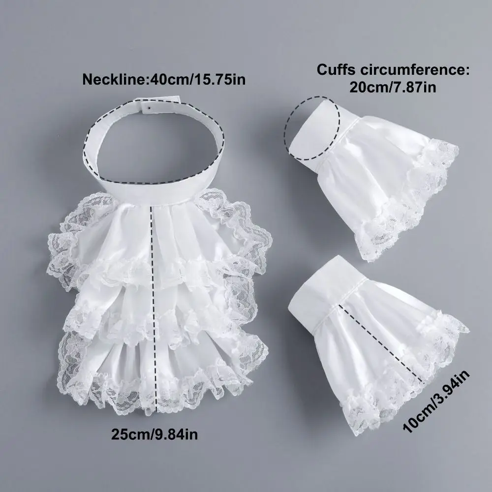 Set Jabot Victorien Femme - Col et Poignets Détachables - Image 6