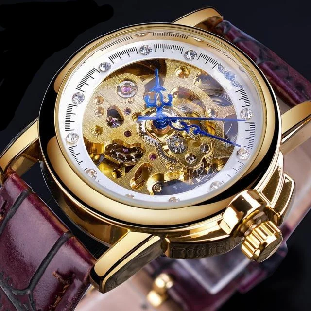 Montre Squelette Femme Dorée - Steampunk Glamour - Image 5