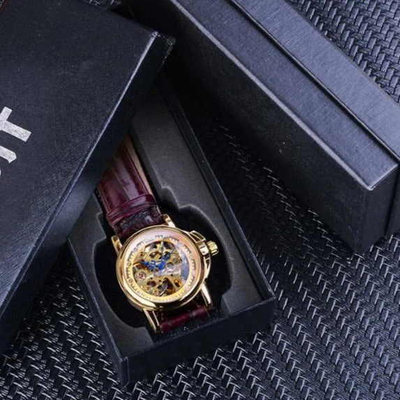 Montre Squelette Femme Dorée - Steampunk Glamour - Image 7