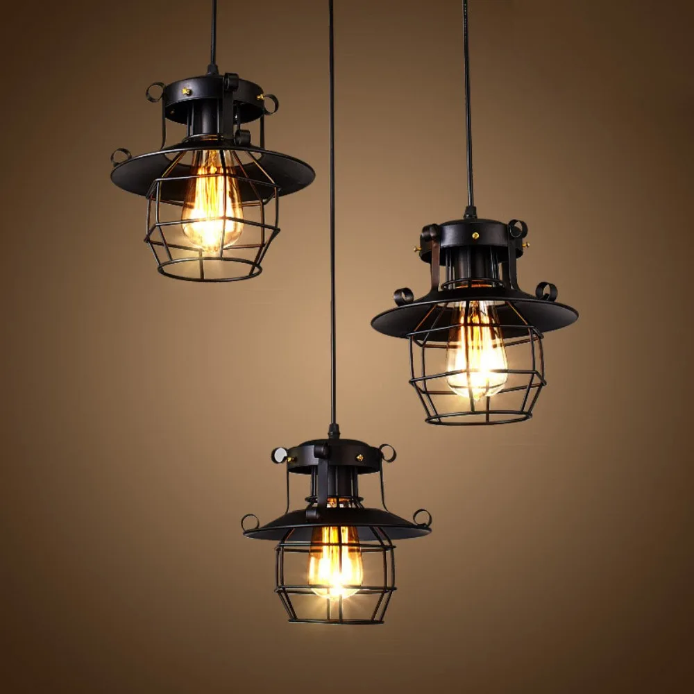Suspension Cage Industrielle Steampunk - Noir - Image 3