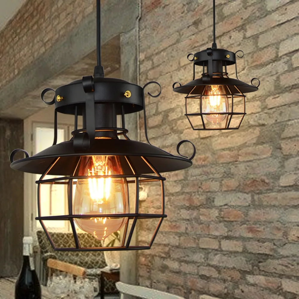 Suspension Cage Industrielle Steampunk - Noir - Image 4