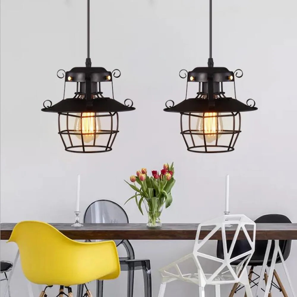 Suspension Cage Industrielle Steampunk - Noir - Image 5