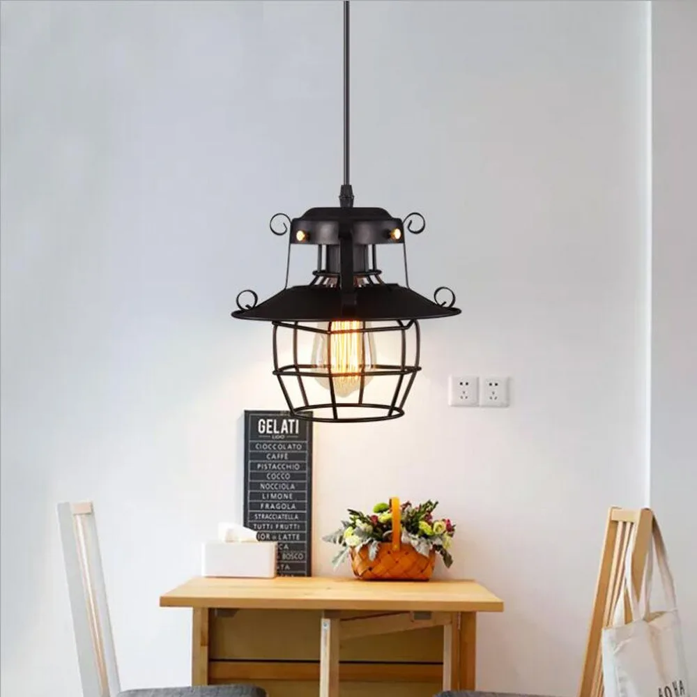 Suspension Cage Industrielle Steampunk - Noir - Image 6