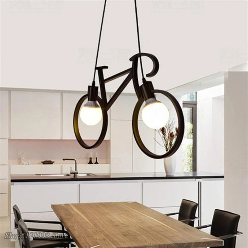 Lampe Steampunk Suspension Bicyclette - Image 3